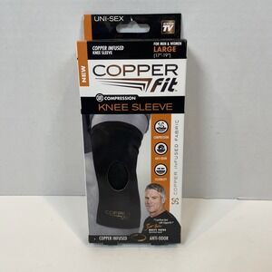 Copper Fit‎ Compression Knee Sleeve Support Large 17"-19" Copper-Infused New
